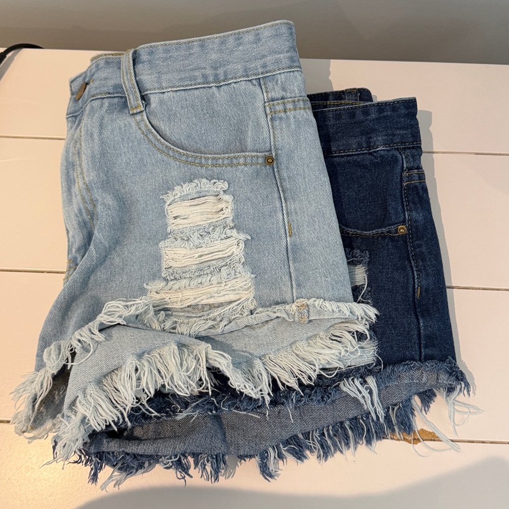 Distressed Denim Shorts